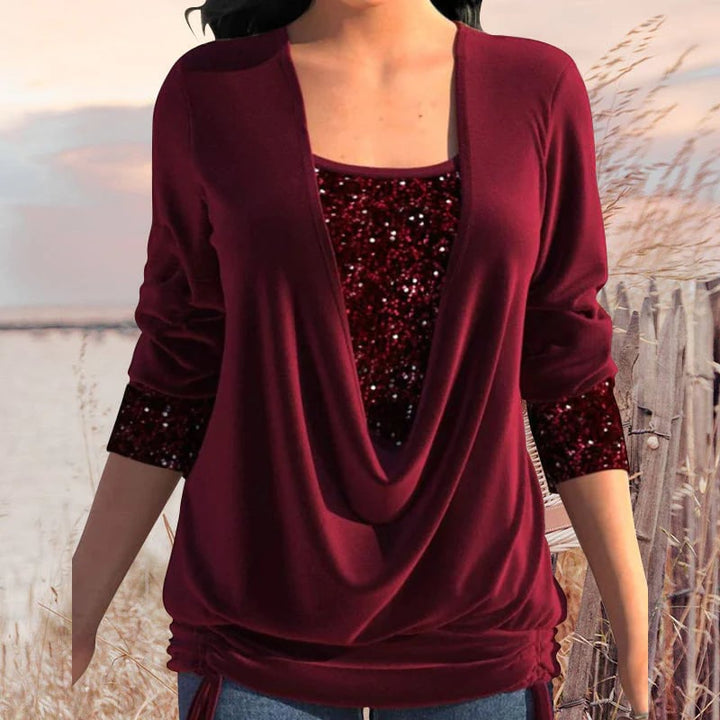 Kiara™ - Long Sleeve Sequin Top