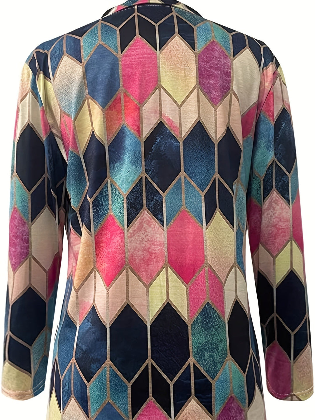Bianca™ - Colourful Geometric Zip-Up Shirt