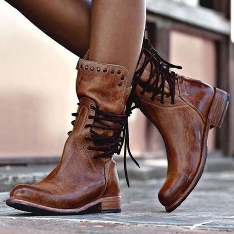 Concetta - Leather Boots with Laces