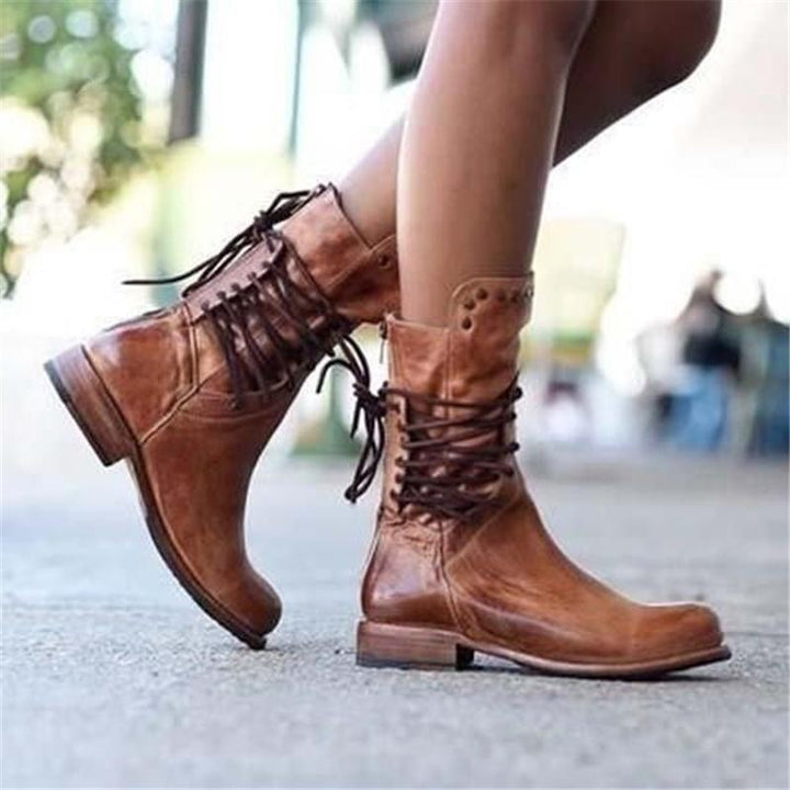 Concetta - Leather Boots with Laces