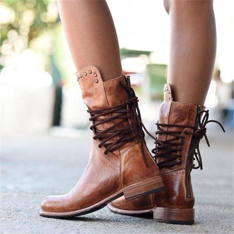 Concetta - Leather Boots with Laces