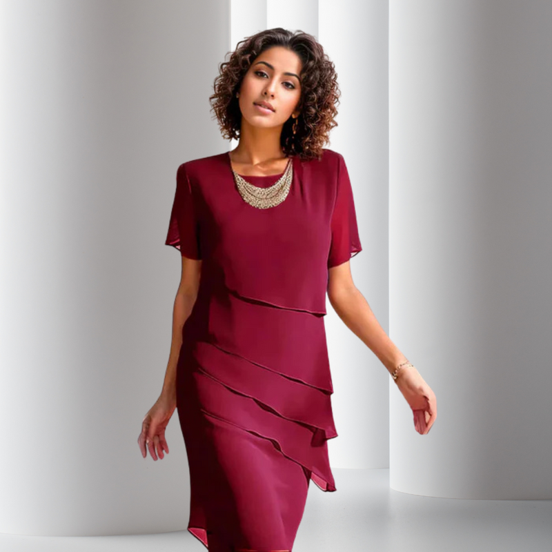 Elara™ - Layered Chiffon Dress