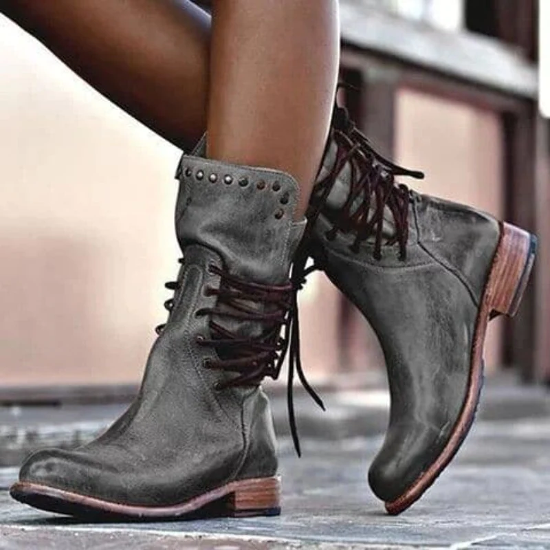 Concetta - Leather Boots with Laces