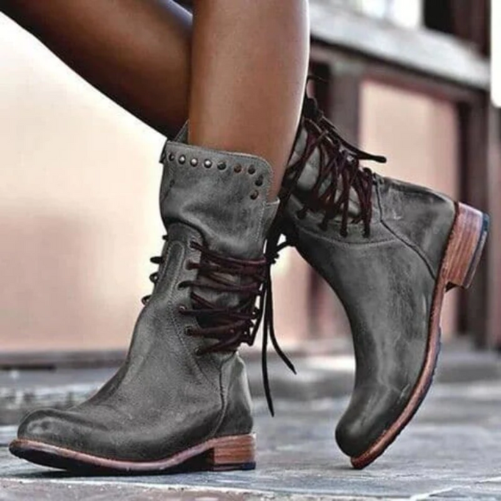 Concetta - Leather Boots with Laces