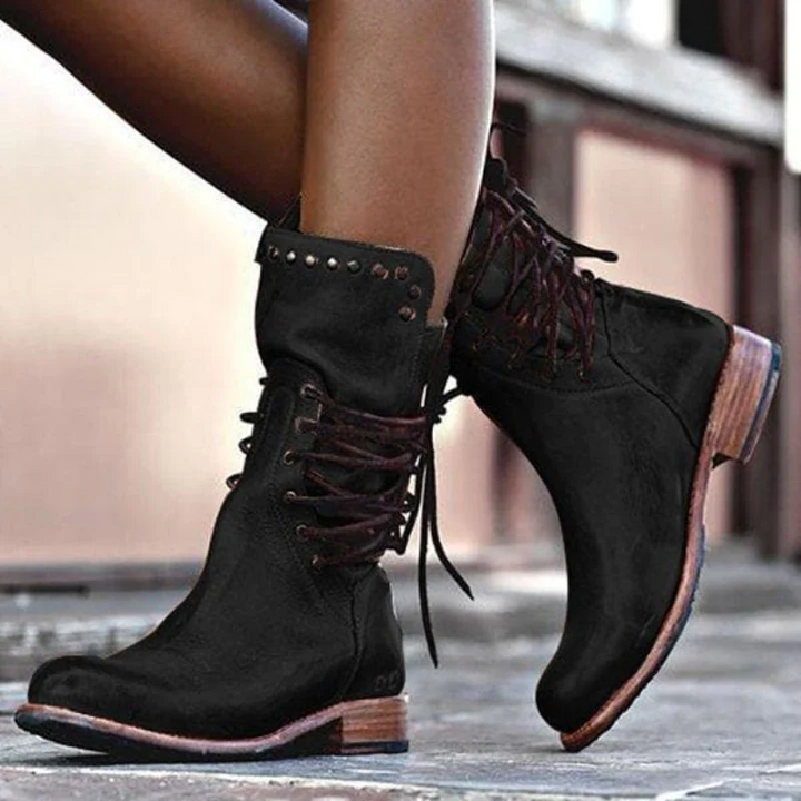 Concetta - Leather Boots with Laces