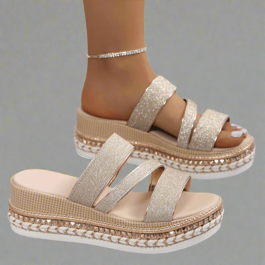Helga | Luxurious Comfort Wedge Sandals Made from High-Quality Materials