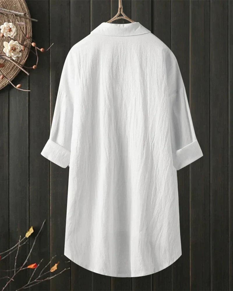 Angelina™ - Long Sleeved Plain Blouse