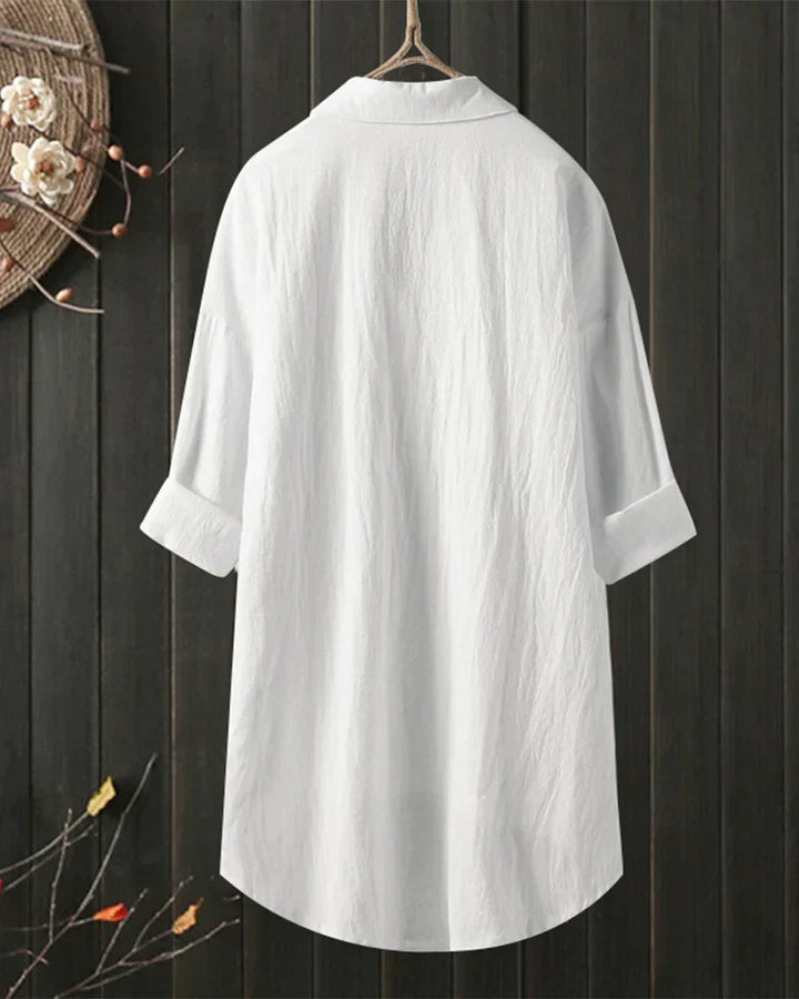 Angelina™ - Long Sleeved Plain Blouse