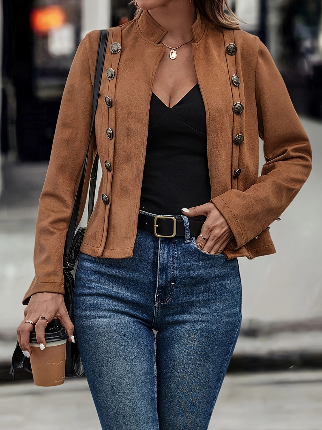 Chloe™ - Slim-Fit Faux Suede Jacket