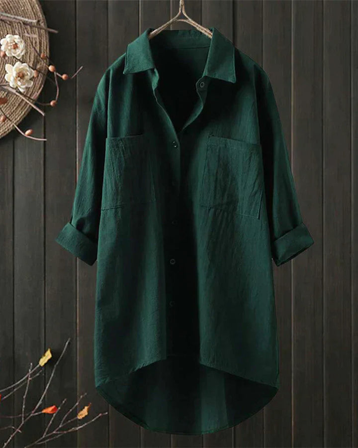 Angelina™ - Long Sleeved Plain Blouse