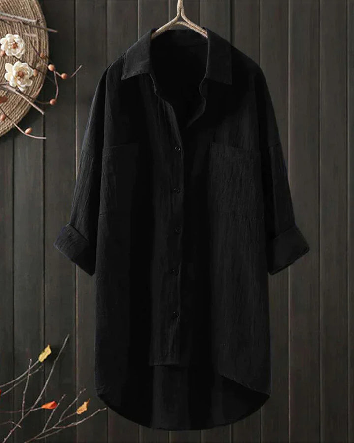 Angelina™ - Long Sleeved Plain Blouse