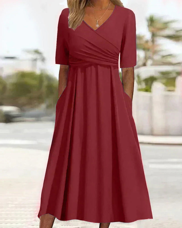 Anna™ - Cross-Over Short Sleeve Dress
