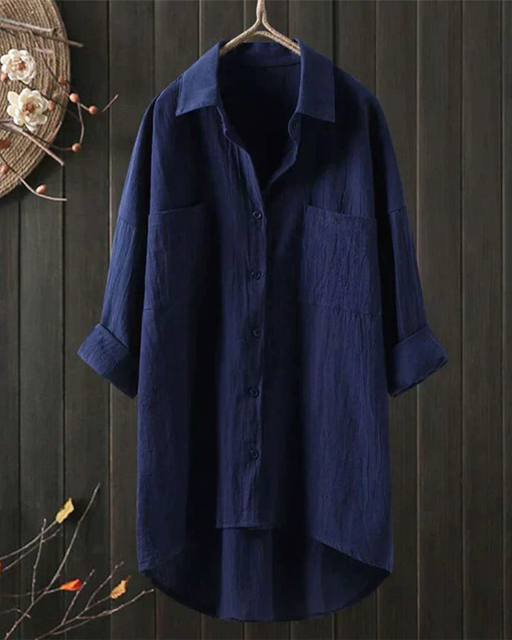 Angelina™ - Long Sleeved Plain Blouse