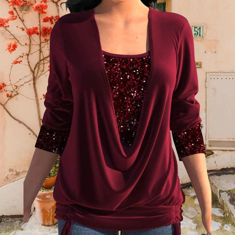 Kiara™ - Long Sleeve Sequin Top