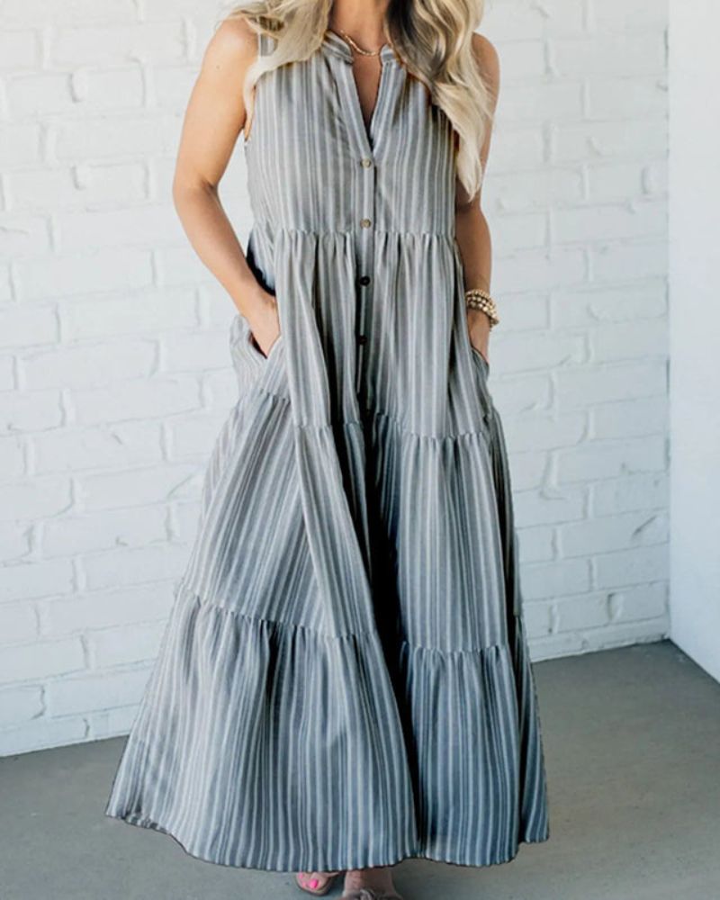 Carlin™ - Sleeveless Striped Dress