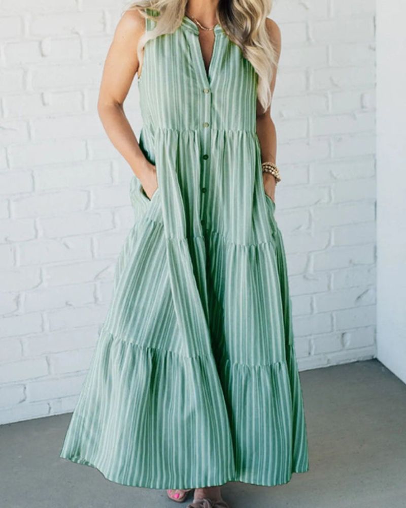 Carlin™ - Sleeveless Striped Dress