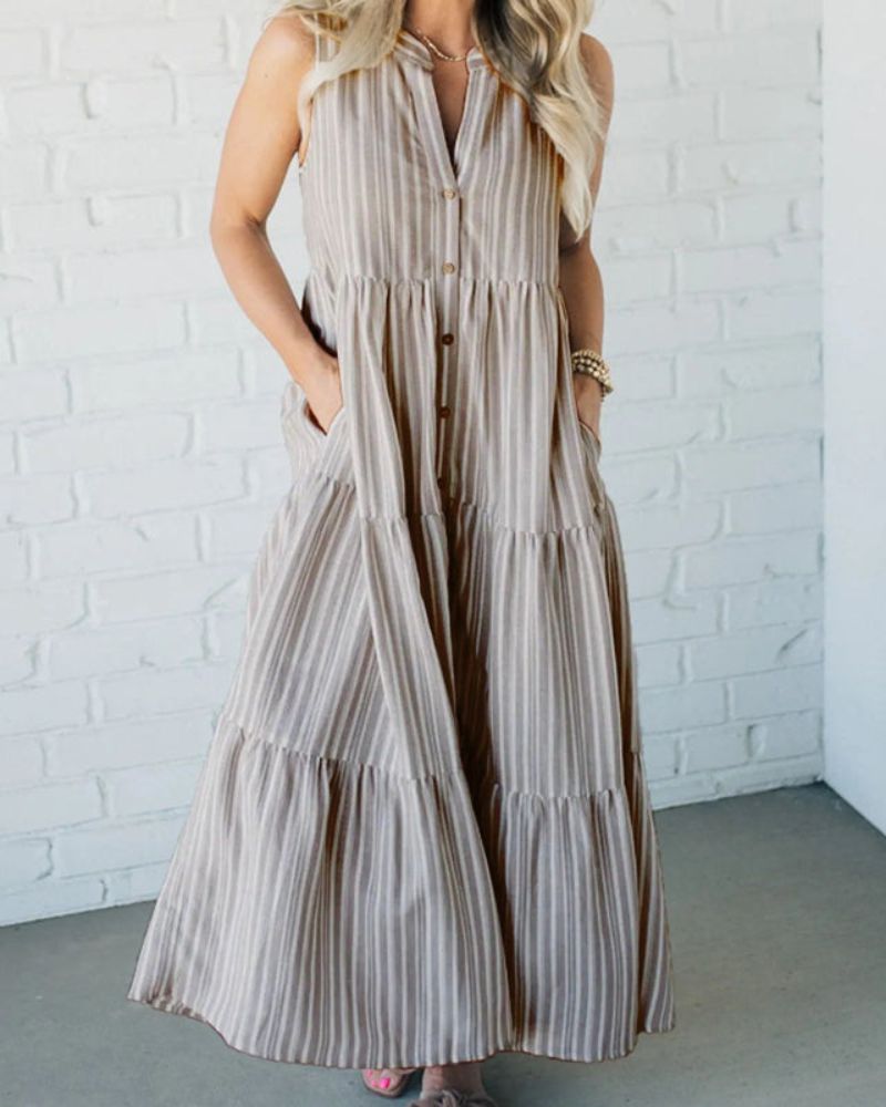 Carlin™ - Sleeveless Striped Dress