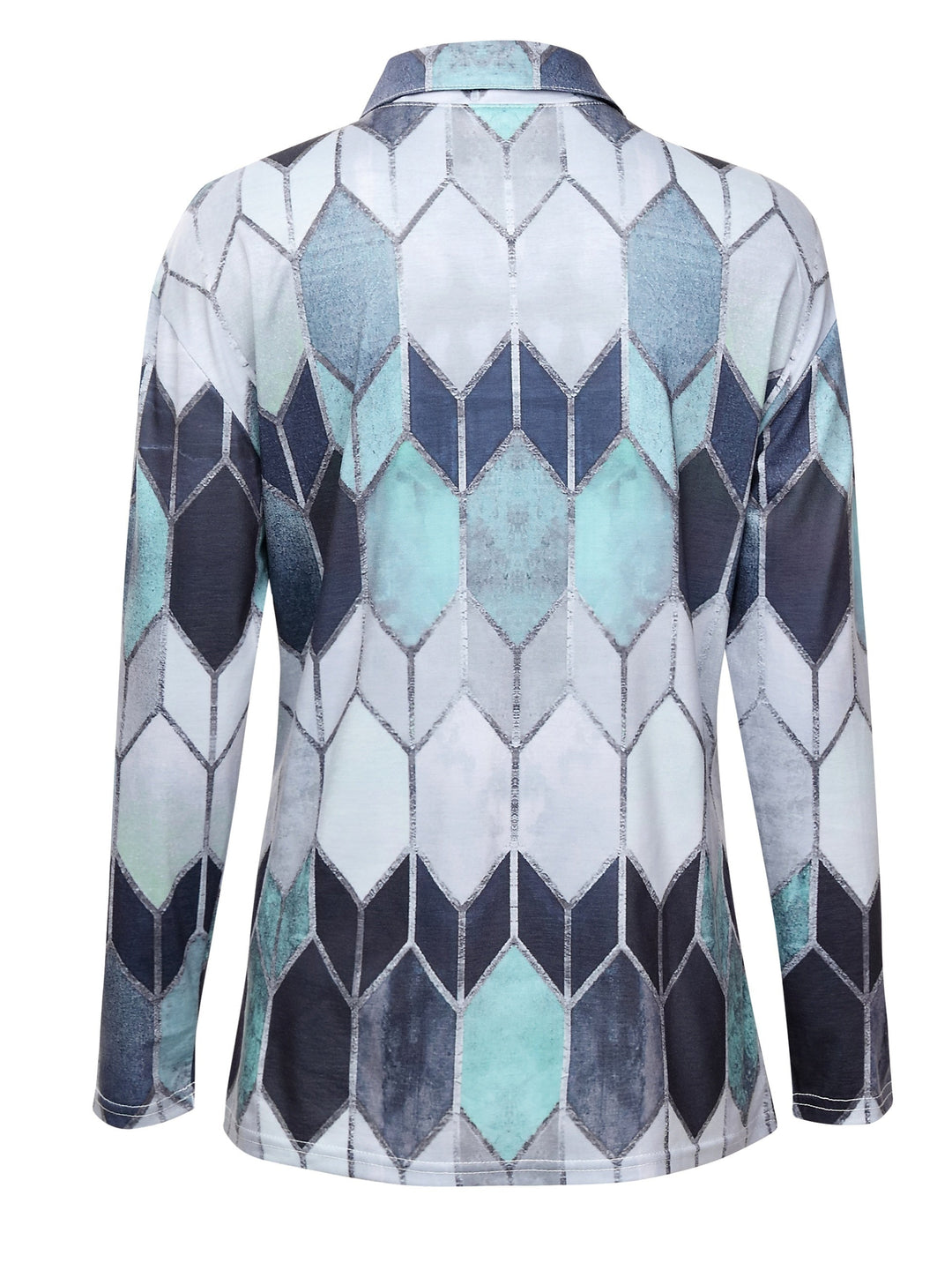 Bianca™ - Colourful Geometric Zip-Up Shirt