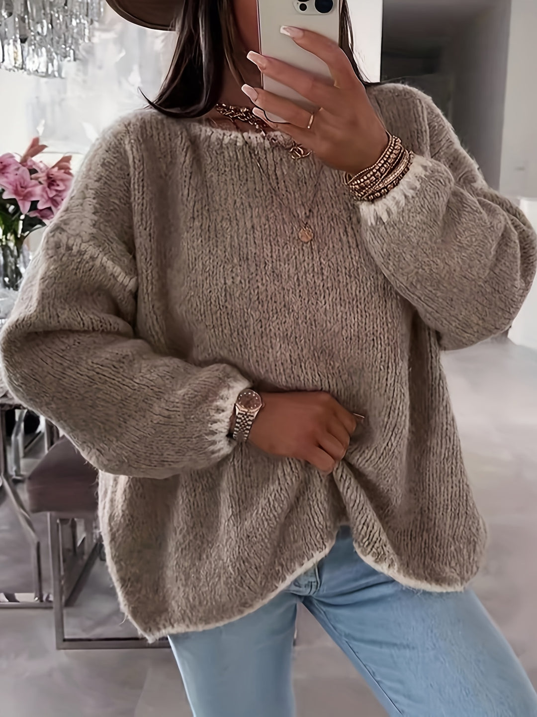 Erin™ - Colour Block Knit Sweater