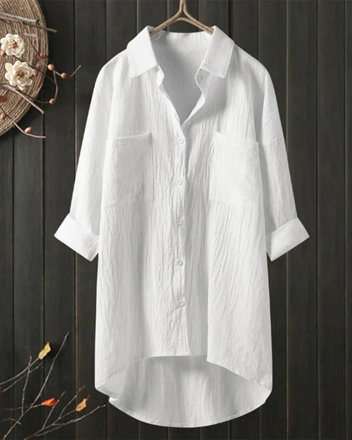 Angelina™ - Long Sleeved Plain Blouse