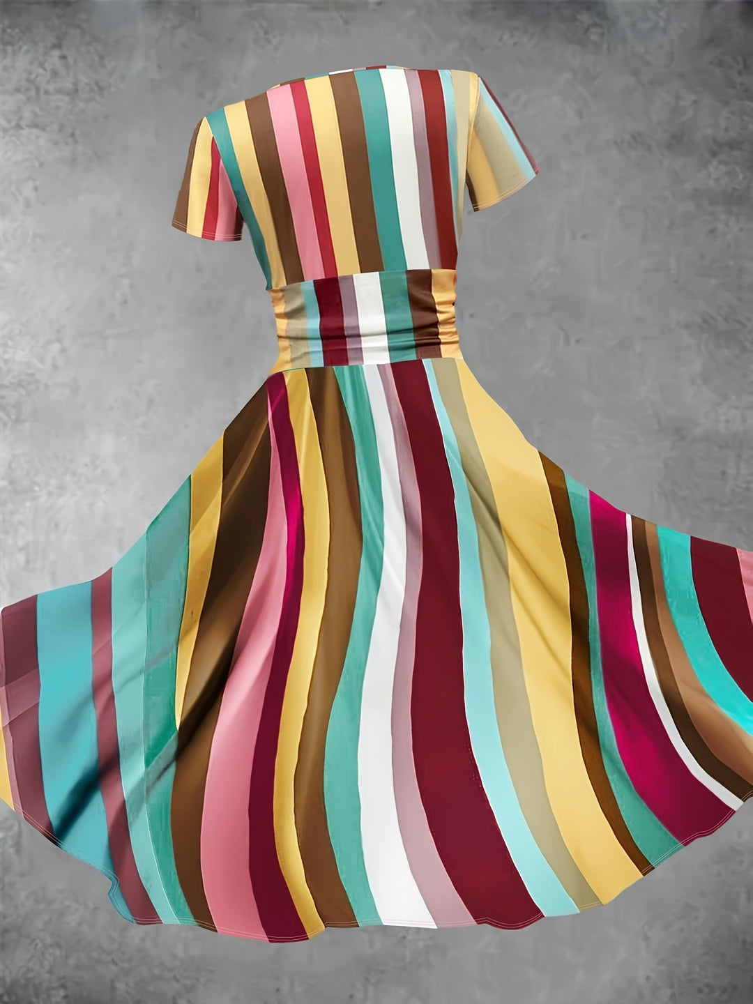 Eve™ - Colorblock Striped Print Dress