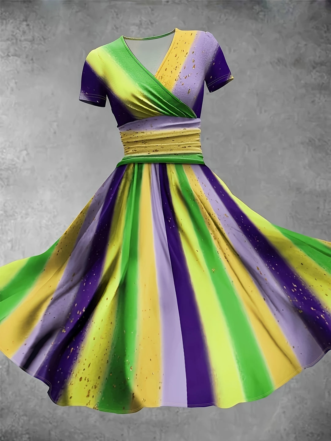 Eve™ - Colorblock Striped Print Dress