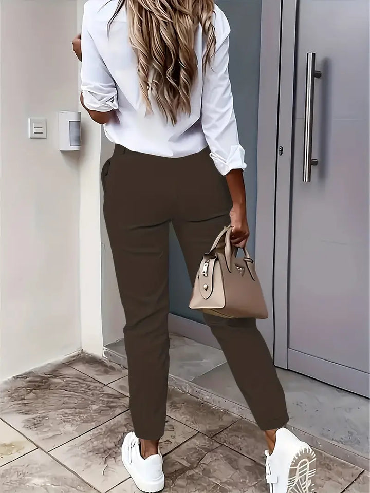 Ava™ - Elegant High-Waist Slim-Fit Pants