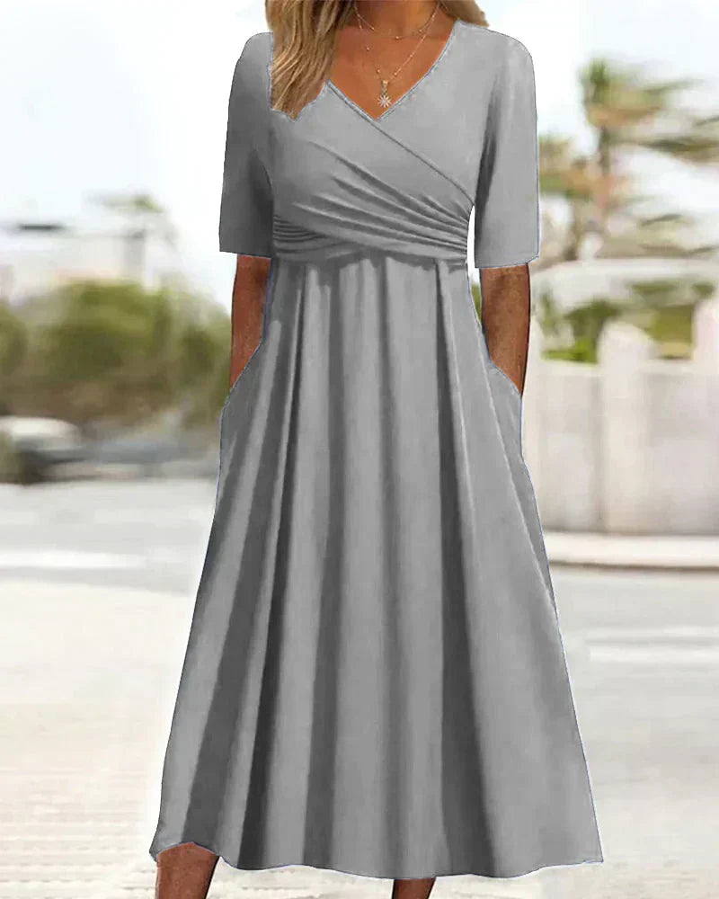 Anna™ - Cross-Over Short Sleeve Dress