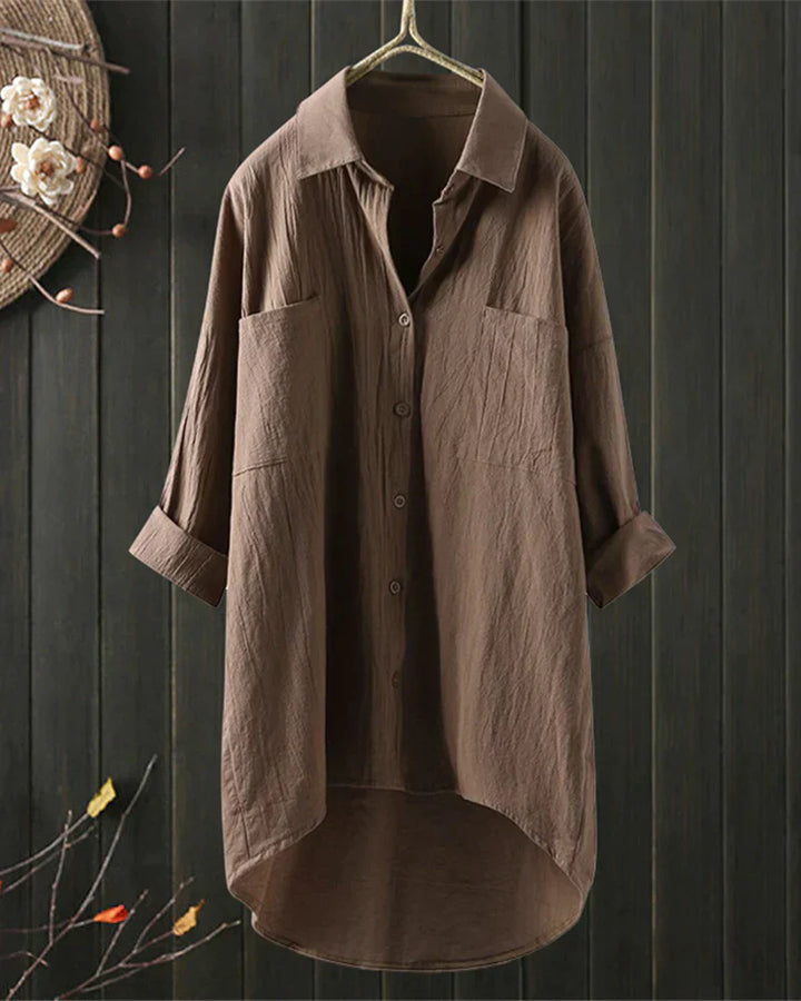 Angelina™ - Long Sleeved Plain Blouse