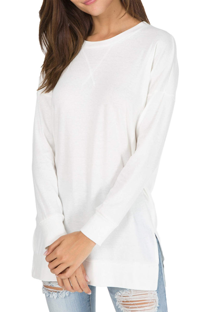 Violet™ - Long-Sleeved Side Slit Loose Top