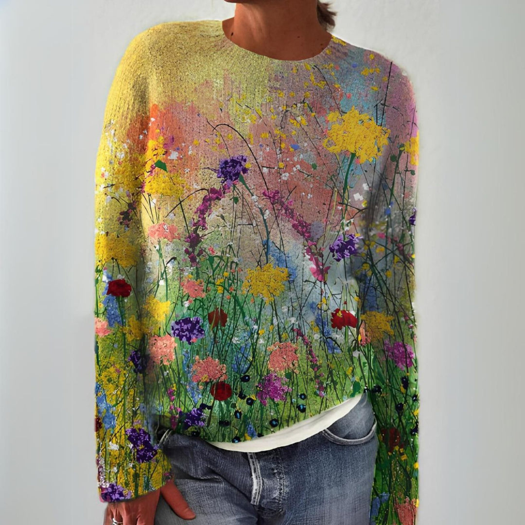 JADE™ | COSY PULLOVER WITH FLORAL ART