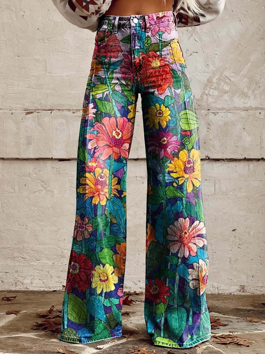 FRIEDA DAISY WIDE CUT TROUSERS