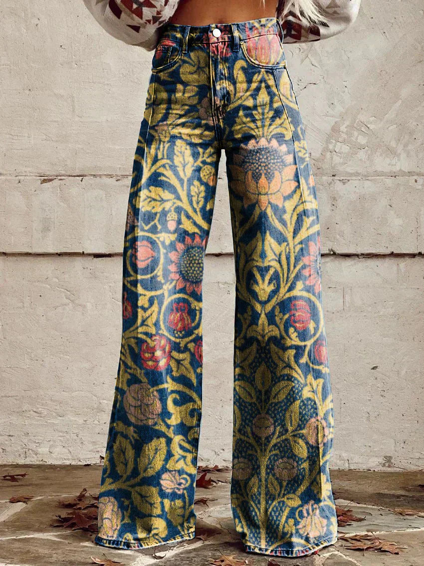 LOTTE DARK BLUE WIDE CUT TROUSERS