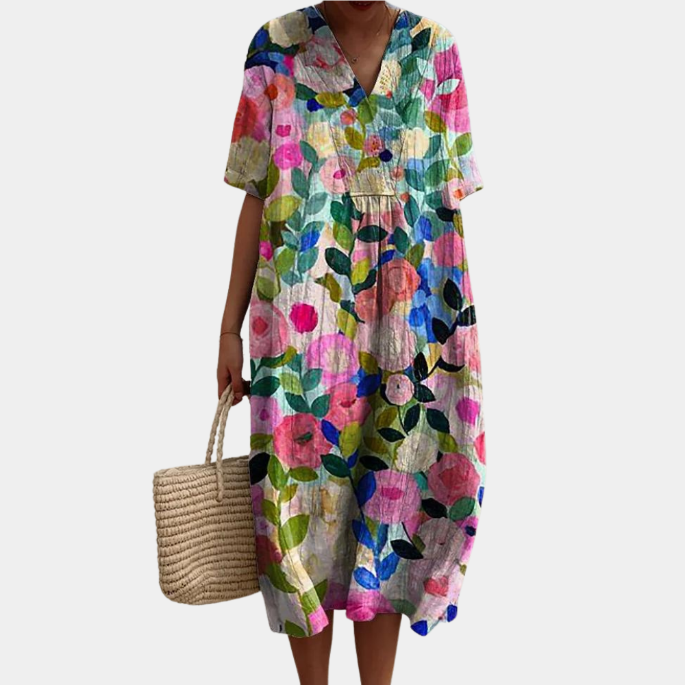 Miles™ - Women's Colourful Floral Dress