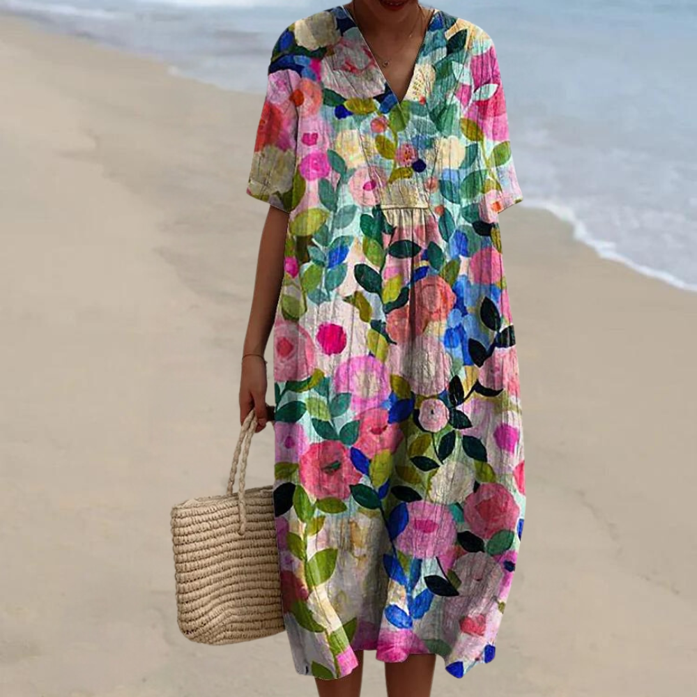 Miles™ - Women's Colourful Floral Dress