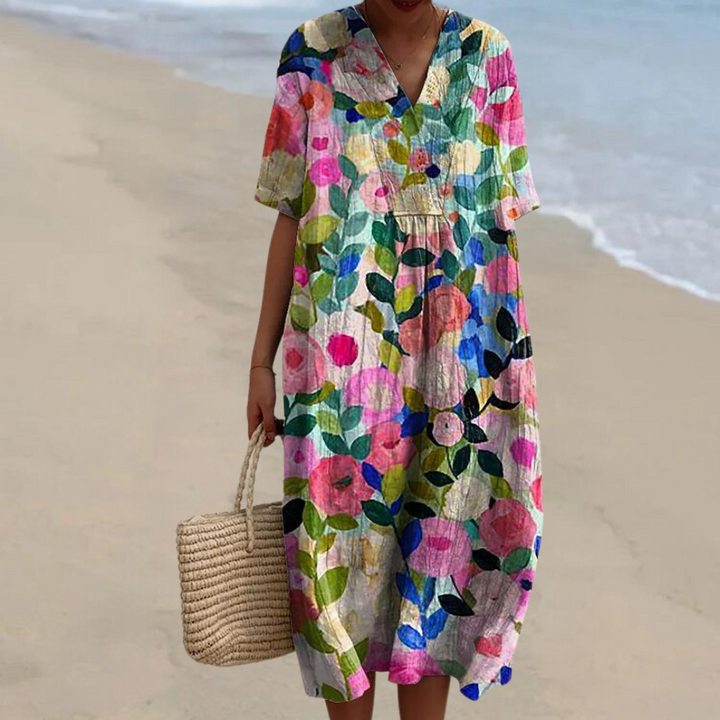 Miles™ - Women's Colourful Floral Dress