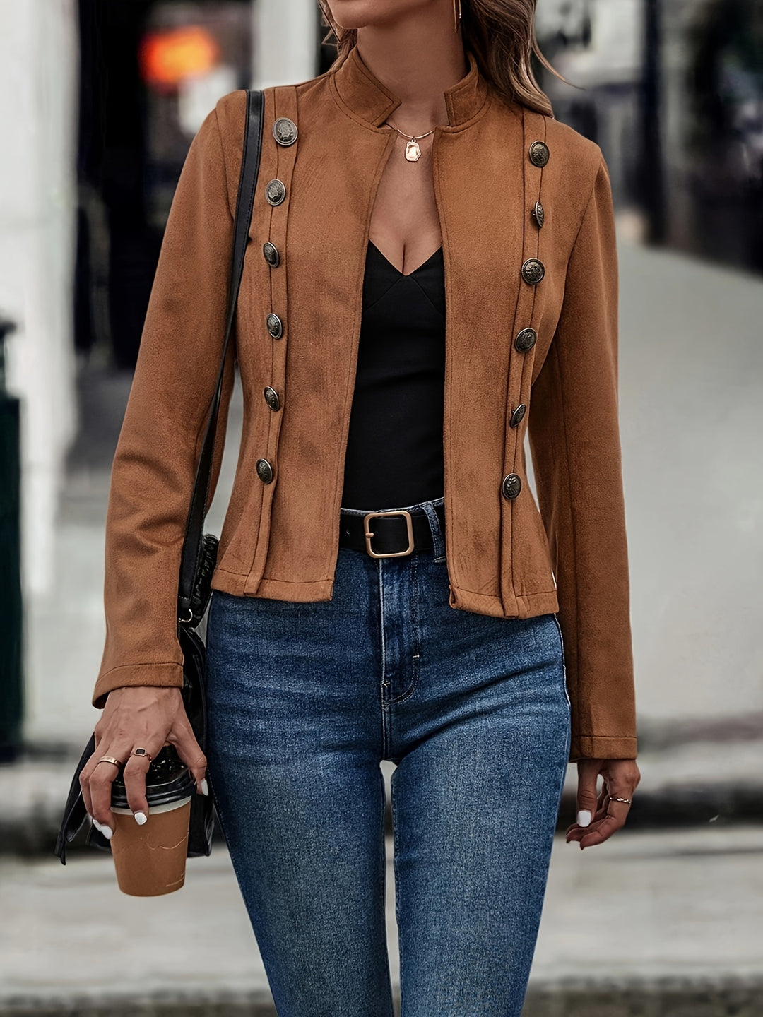 Chloe™ - Slim-Fit Faux Suede Jacket