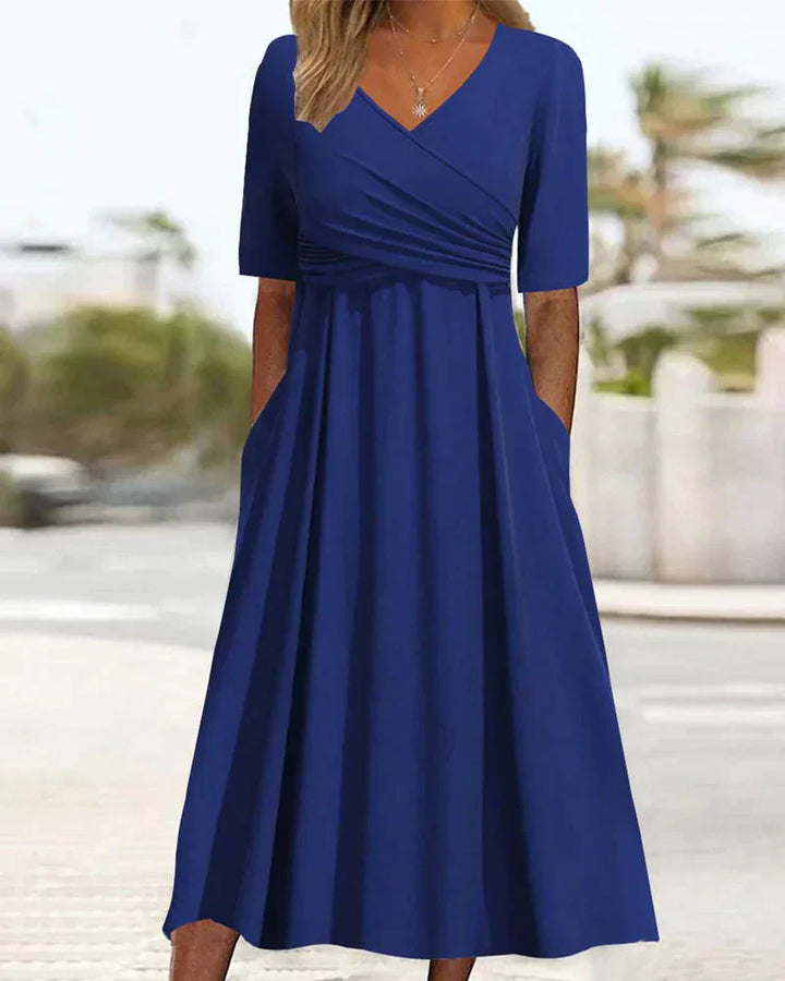Anna™ - Cross-Over Short Sleeve Dress