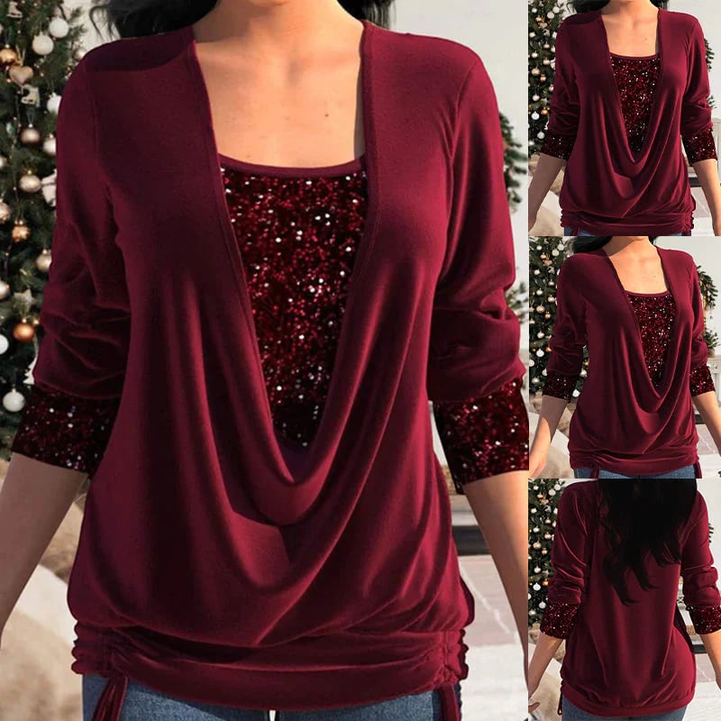 Kiara™ - Long Sleeve Sequin Top