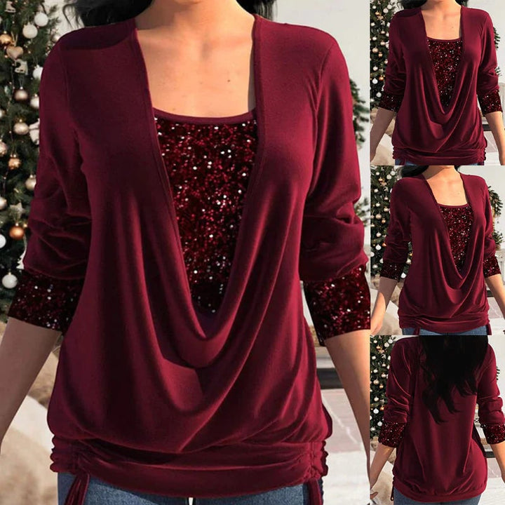 Kiara™ - Long Sleeve Sequin Top