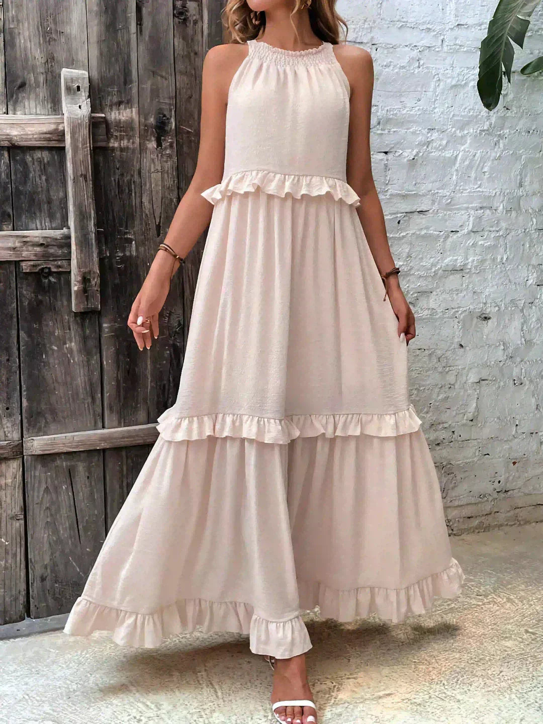 Sarah | Halter Ruffle Maxi Dress (Almost Sold Out)
