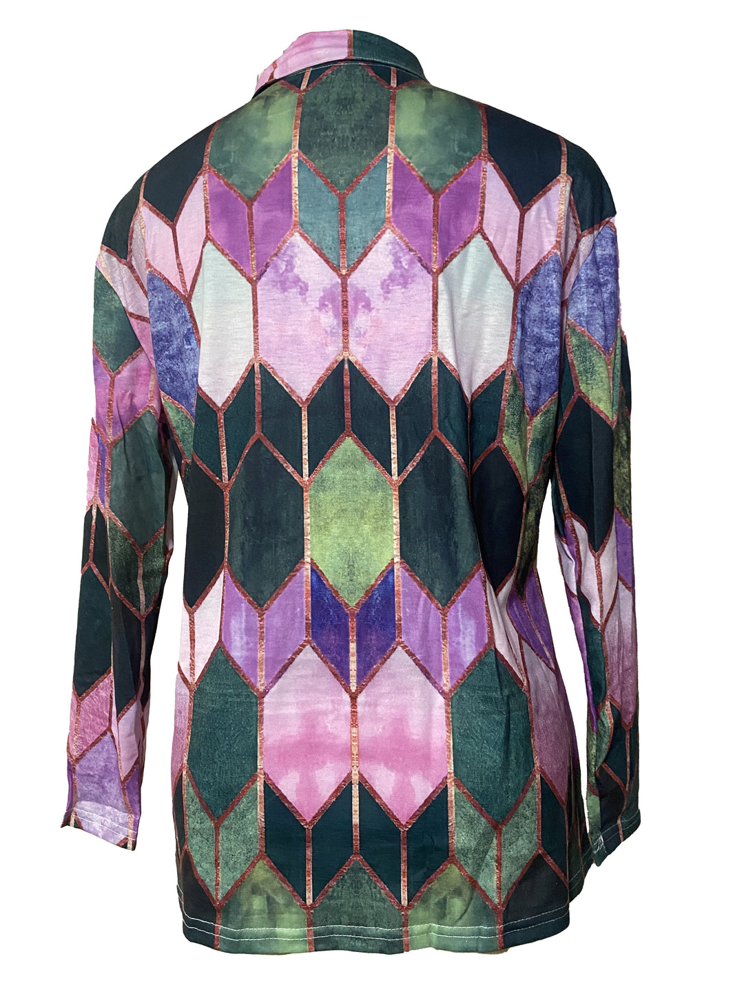 Bianca™ - Colourful Geometric Zip-Up Shirt
