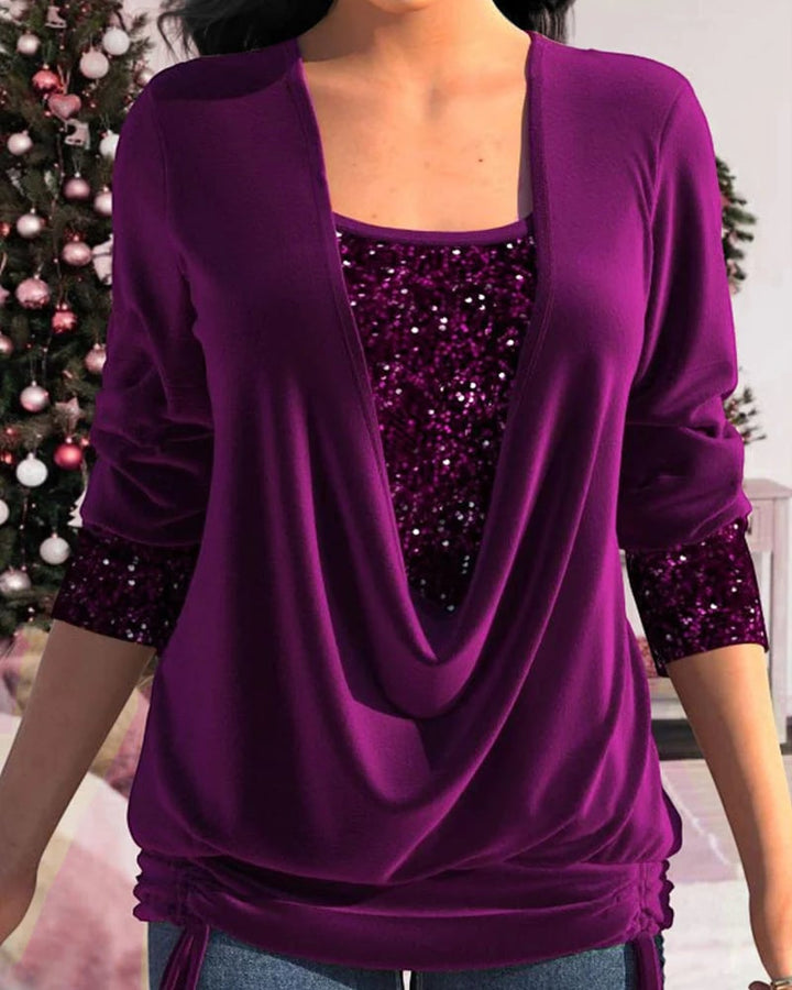 Kiara™ - Long Sleeve Sequin Top