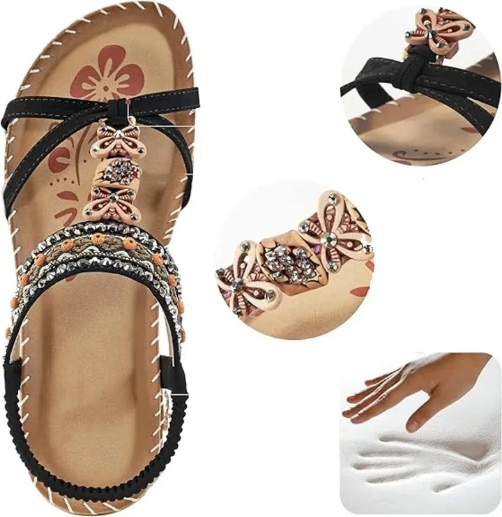 Colella™ - Elegant Orthopaedic Floral Sandals