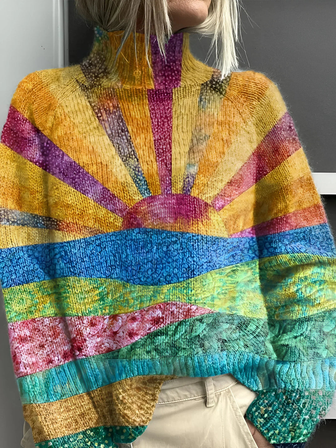 Noortje - Cheerful Colourful Turtleneck Sweater