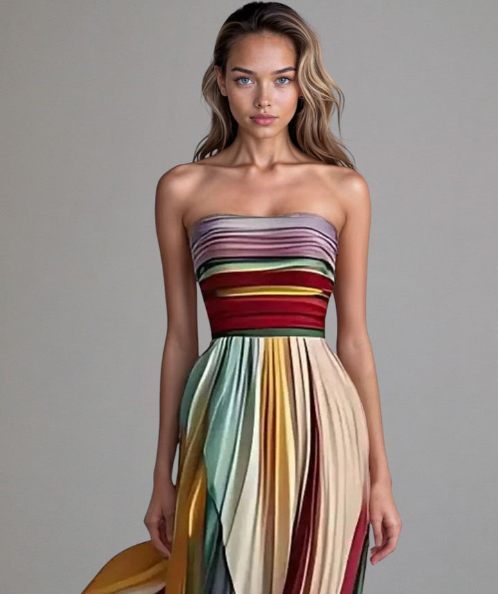 Flora™ - Sleeveless Colourful Dress