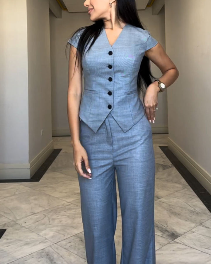 Vittoria - Linen Blouse and Trouser Set