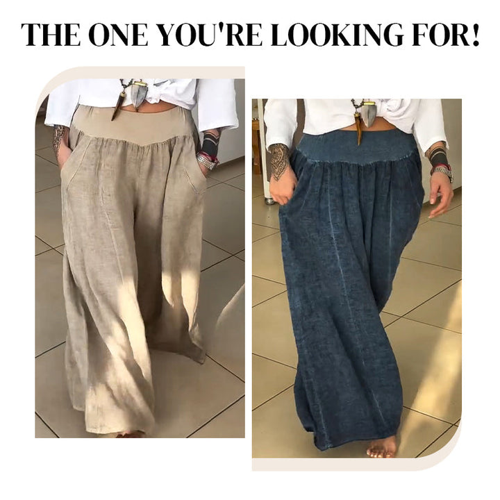 Lucy™ – Elastic Wide Trousers with Pockets