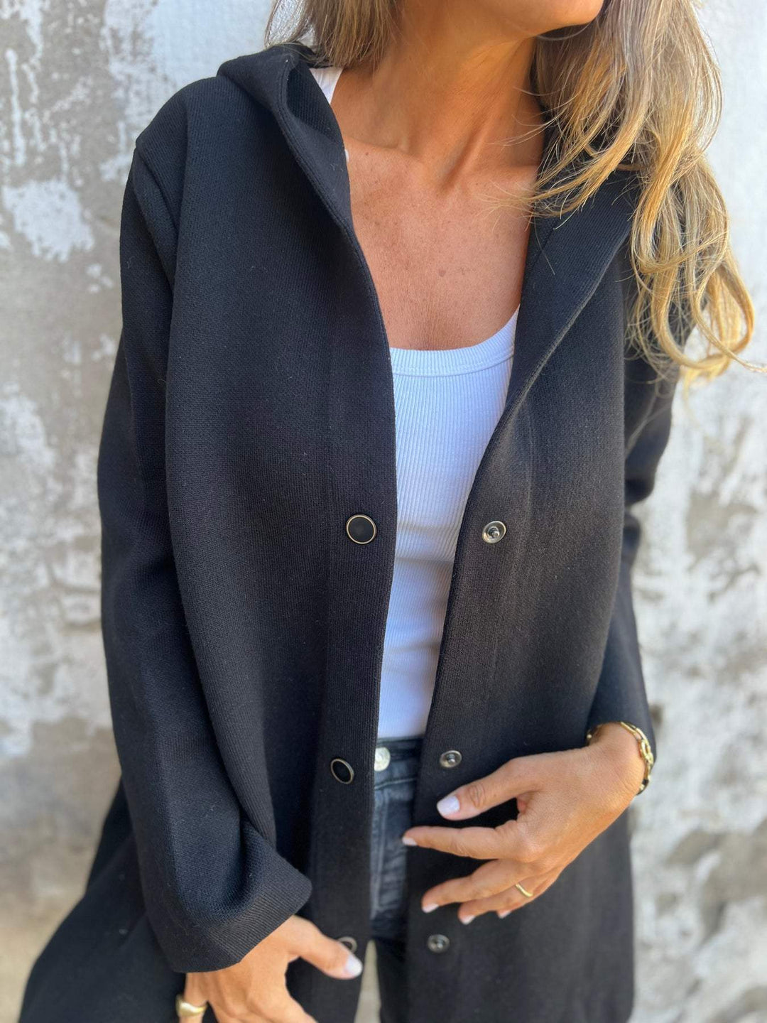 Luigia - Casual Single-Breasted Hooded Jacket