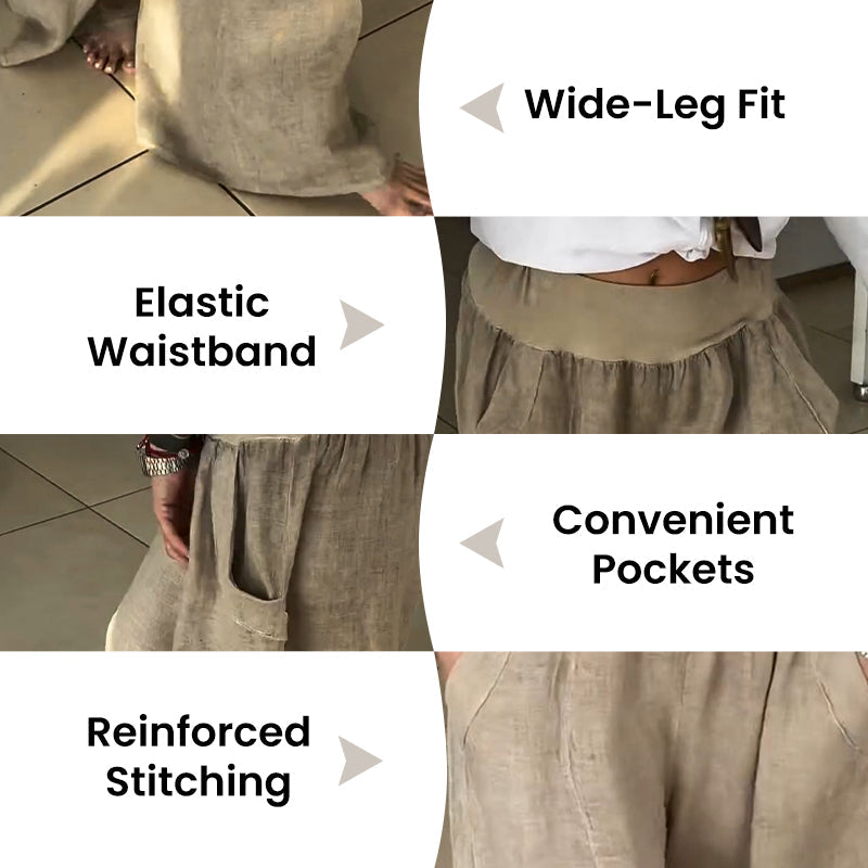 Lucy™ – Elastic Wide Trousers with Pockets